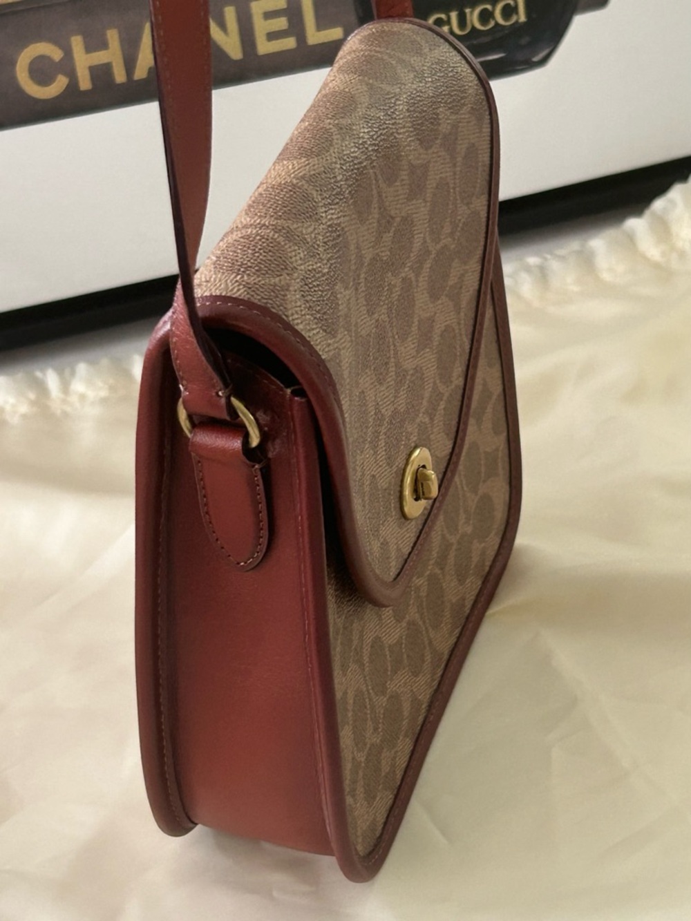 Vintage Coach Willow Court Bag Turnlock Flap bag Signature crossbody - Picture 5 of 13